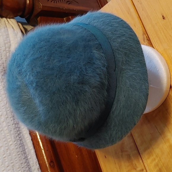 Women's Vintage Blue Angora Kangol Bucket Hat - Picture 4 of 12